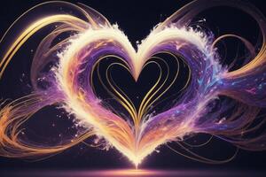 Abstract fractal background heart shaped, computer-generated illustration. Digital art. Eternal love magic. photo