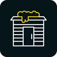 Snowy cabin Vector Icon Design