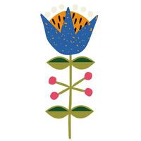 decorativo flor en etno estilo. sencillo decorativo elemento. tulipán en escandinavo estilo vector