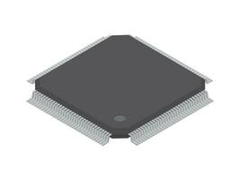 Microprocessor. Circuit board isolated on white background. vector illustration.