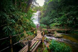 A gorgeous waterfall captured in long exposure, Chiangmai, Thailand.Chiang mai. photo