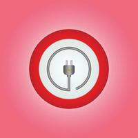 3d electric power charge charging energy on off push icon. Lightning symbol for website, mobile app, UI UX. vector