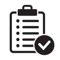 Clipboard with check mark icon isolated on background. Checklist sign symbol for web site and app design. vector