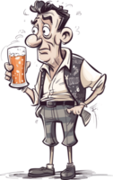 gracioso caricatura bebida cerveza ai generativo png