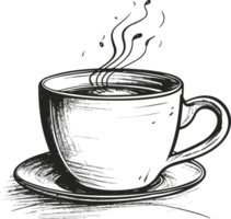 coffee cup in transparent background ai generative png