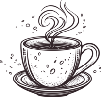 coffee cup in transparent background ai generative png