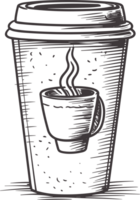 café copo dentro transparente fundo ai generativo png