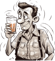 divertente caricatura bevanda birra ai generativo png