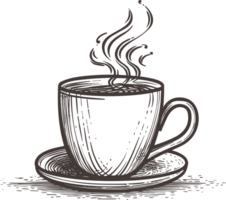 coffee cup in transparent background ai generative png