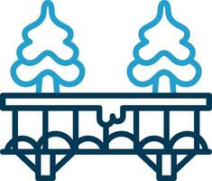 Snow-covered bridge Vector Icon Design