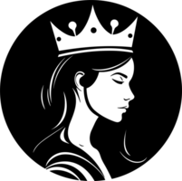 princesses with crown in balck and white  ai generative png