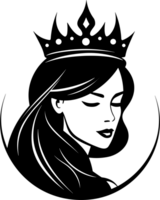 princesas con corona en negro y blanco ai generativo png