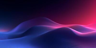 Abstract wave neon light wallpaper illustration design background Created with generative Ai technology photo