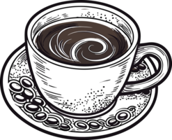 coffee cup in transparent background ai generative png