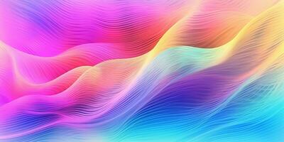 Abstract wave neon light wallpaper illustration design background Created with generative Ai technology photo