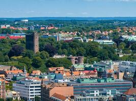 View of the Helsinborg city centre and the port of Helsingborg in Sweden. photo