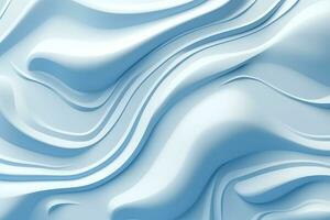 Abstract 3 dimensional digital white and blue wave background Created with generative Ai photo