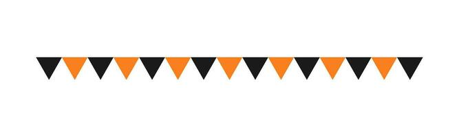 Flag Separator Border illustration line triangle pattern for Halloween day theme concept of autumn season vector