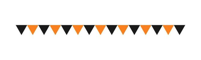 Flag Separator Border illustration line triangle pattern for Halloween day theme concept of autumn season vector