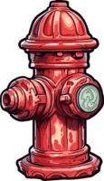 American Red Fire Hydrant ai generative png