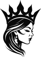 princesses with crown in balck and white  ai generative png