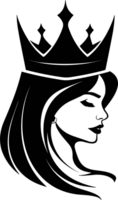 princesses with crown in balck and white  ai generative png