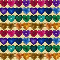 seamless pattern multi colored heart vector