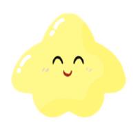 cute star smile cartoon hand draw png