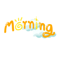 morning word illustration png