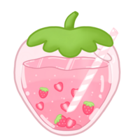 strawberry  juice in bottle png