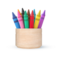 3d le rendu crayon couleurs dans une pot png