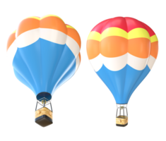 3D Rendering Colorful Hot Air Balloons Different Views png