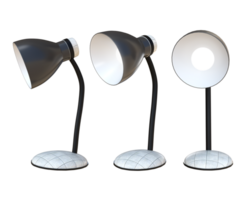 3D Rendering Black Table Lamp Front Frontside And Side View png