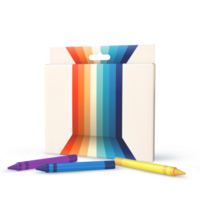 3d representación lápiz de color colores caja png