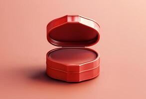 Open empty jewelry box mockup. Template for bijouterie sale advertisement. photo