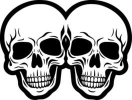 calaveras - negro y blanco aislado icono - vector ilustración