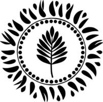 Boho - Black and White Isolated Icon - Vector illustration