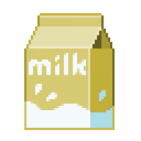 An 8-bit retro-styled pixel-art illustration of light yellow milk. png