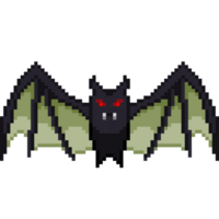 An 8-bit retro-styled pixel-art illustration of a blood bat with tan wings. png