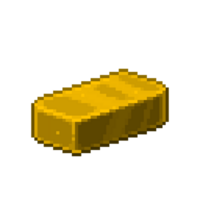 An 8-bit retro-styled pixel-art illustration of an orange iron ingot. png