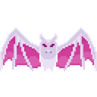 An 8-bit retro-styled pixel-art illustration of an albino blood bat. png