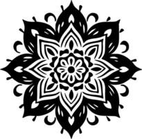 mandala - negro y blanco aislado icono - vector ilustración