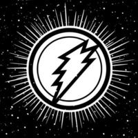 Lightning - Black and White Isolated Icon - Vector illustration