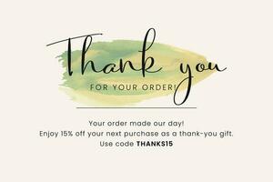 Thank you for your ORDER- modern design with calligraphic inscription and watercolor effect on background. Vector typography.