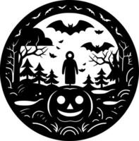 Hallowe'en, Black and White Vector illustration