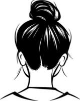 Messy Bun, Minimalist and Simple Silhouette - Vector illustration