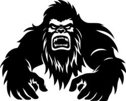 Bigfoot, Black and White Vector illustration