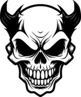 Skull, Black and White Vector illustration