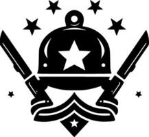 Army - Black and White Isolated Icon - Vector illustration