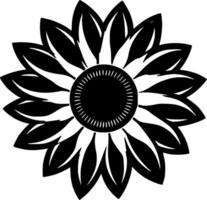 Flower - Black and White Isolated Icon - Vector illustration